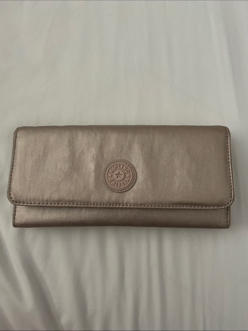 Kipling Metallic Rose-Gold Fold Wallet